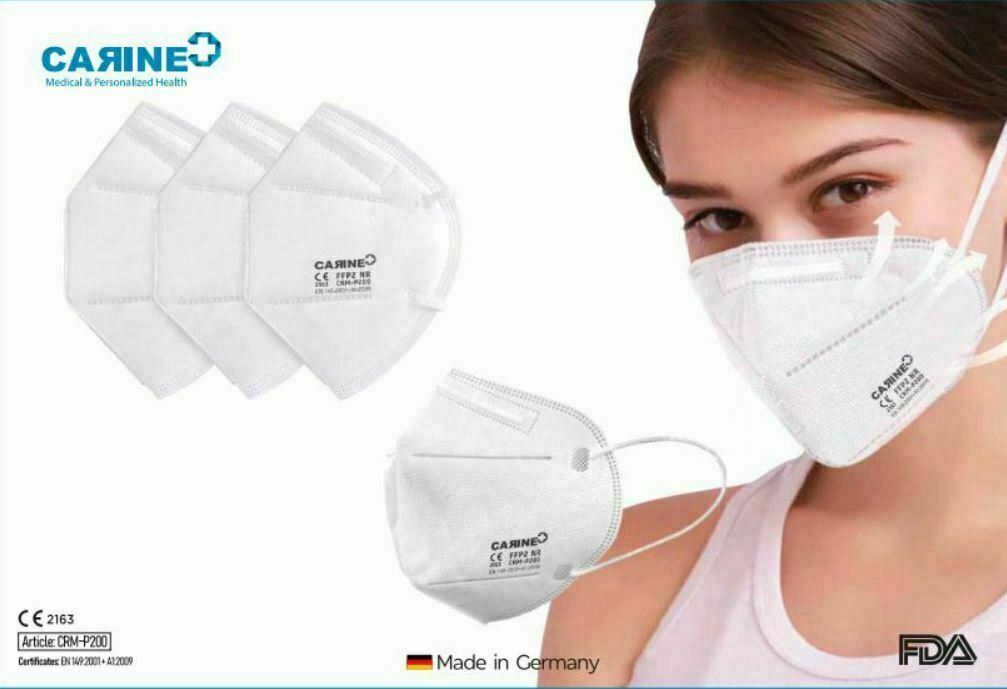 FFP2 Maske Mundschutz Atemschutz Nase 5-lagig Gesichtsschutz CE zertifiziert